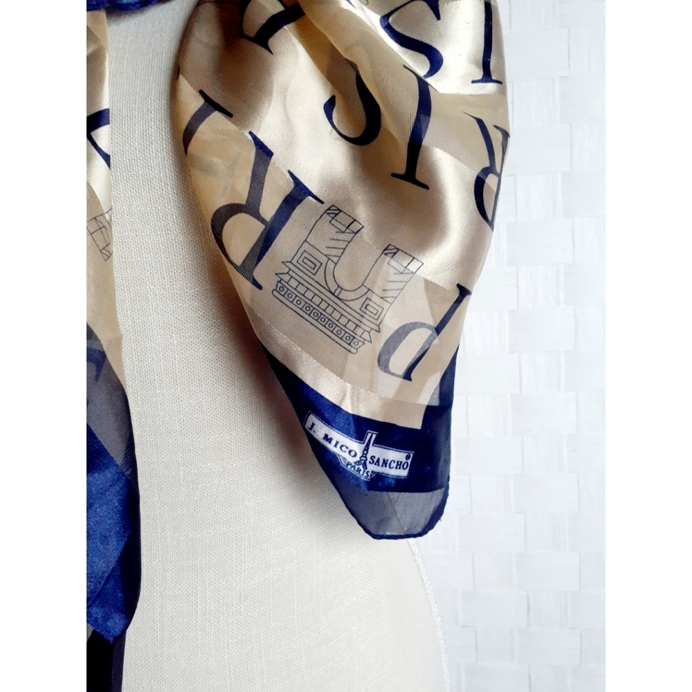 J. Mico Sancho Eiffel Tower "R I S P" Square Scarf - image 5